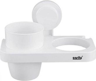 Trade Shop Trade Shop - Phon Phone Con Cepillo De Vidrio Blanco Hacia Accesorios De Ba&ntilde;o 59547