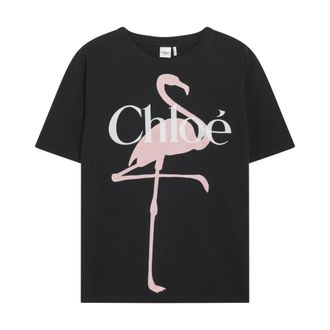 Chlo&eacute; T-Shirts, female, Black, Size: XS Baby Fit Logo T-Shirt