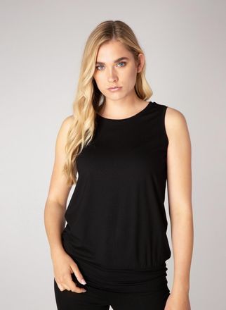 Base Level Shirttop BASE LEVEL Yasmin, Damen, Gr. 36, schwarz, Jersey, Obermaterial: 94% Viskose, 6% Elasthan, unifarben, figurumspielend h&uuml;ftlang, Rundhals, Top