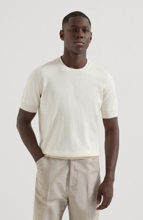 Brunello Cucinelli Cotton T-shirt in Ivory at Nordstrom, Size 44 It