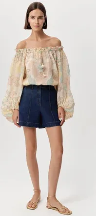 Exquise Jeremiah Zip Front Pocketed Denim Shorts in Indigo at Nordstrom, Size X-Large