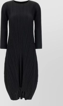 Pleats Please Issey Miyake october series dress midi three quarter sleeves