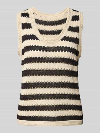 Ichi Stricktop mit Rundhalsausschnitt Modell BIRDIS in Black, Gr&ouml;&szlig;e S