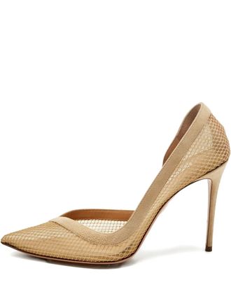 Aquazzura Kaz DOrsay pumps met mesh en puntige neus - Beige