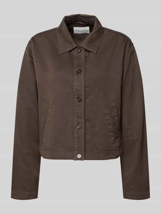 Marc O'Polo Oversized Hemdjacke aus Baumwoll-Lyocell-Leinen-Mix in Mittelbraun, Gr&ouml;&szlig;e 34