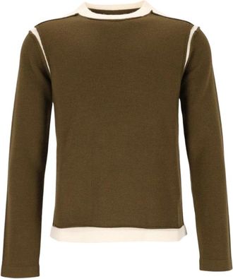 Maison Margiela Trui met ronde hals van wol - Heren - Ronde hals truien - Groen - L - Wol - Truien & Vesten
