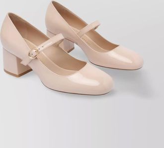 Stuart Weitzman chunky heel pump patent finish