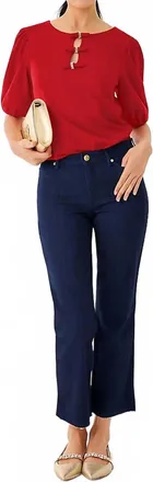 Lilly Pulitzer Lindessa High Rise Crop Jeans In Dark Wash