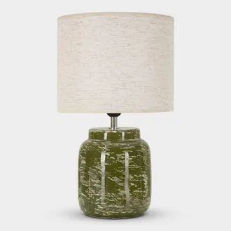 Mauro Ferretti L&aacute;mpara De Mesa Contempor&aacute;nea De Cer&aacute;mica Hut Glow - Verde Oscuro