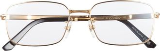 Cartier 55mm Rectangular Optical Glasses in Gold at Nordstrom