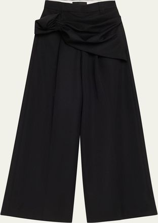 Simone Rocha Gathered Drape Wide-Leg Trousers