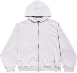 Balenciaga Back Zip-up Hoodie Regular Fit Dirty White baby-pink 803264TSVP12420