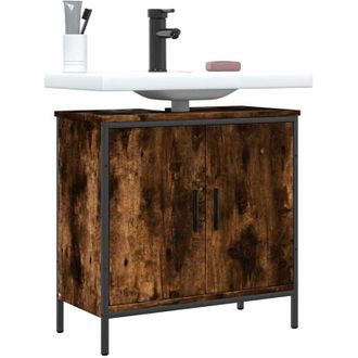 vidaXL Vidaxl - Mobile Lavabo Bagno Rovere Fumo 60x30x60 cm Legno Multistrato