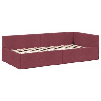 vidaXL Estructura de cama en esquina Rojo vino 80 cm x 200 cm tela vidaXL