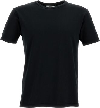 Rier Black Fitted Crew-Neck Cotton T-Shirt
