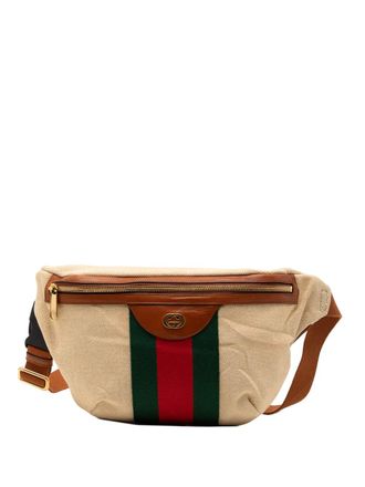 Gucci 2000-2015 Canvas Web belt bag - unisex - Canvas/Leather - One Size - Brown
