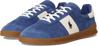 Polo Ralph Lauren Heritage Aera Suede Sneaker Mens Shoes Light Navy/Cream : 14 D - Medium, Leather/Suede
