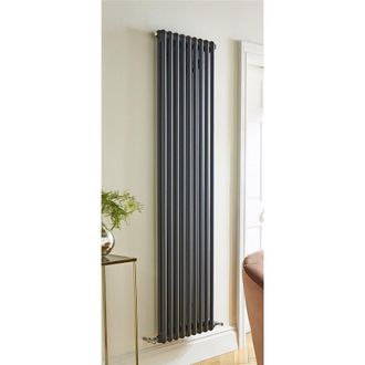 Clifton Anthracite Vertical Radiator with 2 Columns 1800mm (H) x 335mm (W) in Charcoal