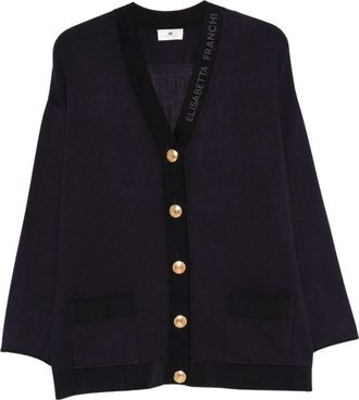 Elisabetta Franchi Mk 13S66E2 Vest - Dames - Vesten - Blauw - L - Truien & Vesten
