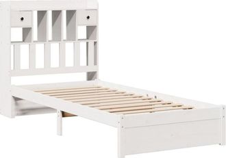 vidaXL Vidaxl - Bookcase Bed without Mattress White 90x200cm Solid Wood Pine