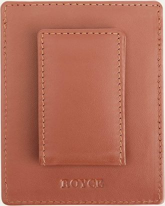 Royce Leather Monogrammed Leather Magnetic Money Clip Wallet