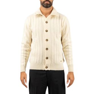 Brooksfield Lange Mouwen Vest - Heren - Truien - Wit - Maat: XL