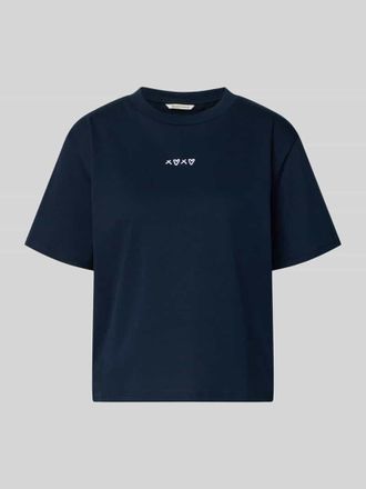 Tom Tailor Denim Boxy Fit T-Shirt aus reiner Baumwolle in Marine, Gr&ouml;&szlig;e XS