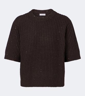Brunello Cucinelli Ribbed-knit cashmere and wool-blend sweater