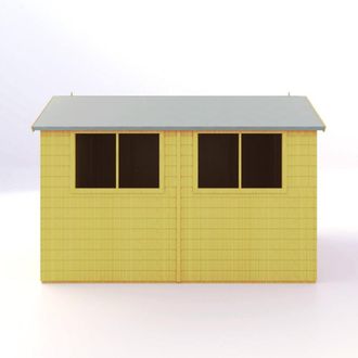 Shires Barn 10x8 DD Premium Sheds - L257.4 x W311.4 x H225.6 cm in Light Tan