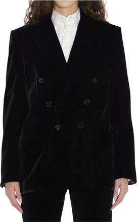 Saint Laurent Cassandre Jacket - Dames - Blazers - Zwart - S - Katoen - Jassen