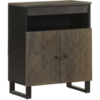 vidaXL Credenza Nera 60x33x75 cm in Legno Massello di Mango - Vidaxl