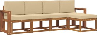 vidaXL Conjunto De Sof&aacute;s De Exterior 5 Uds. Natural Y Beige Vidaxl