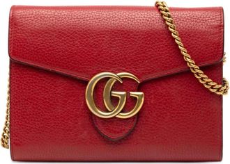 Gucci Pre-owned Cross Body Bags, female, Red, Size: ONE SIZE Pre-owned Chain Wallet