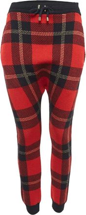 Balmain Pantaloni tartan - Rosso