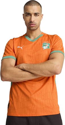 Puma Mens Ivory Coast Home Shirt 2025 Adults Orange/Jade L