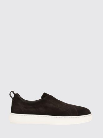 Santoni Sneakers slip-on Victory in pelle di vitello scamosciata con inserti elasticizzati