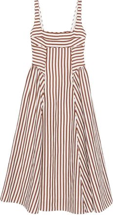 Cult Gaia Abito Carla midi a righe - Bianco