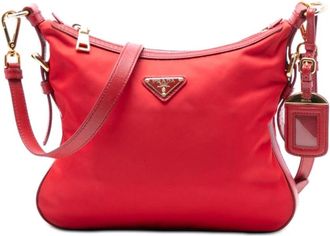 Prada Pre-owned Nylon Schoudertas - Dames - Vintage Schoudertas - Rood - ONE Size - Nylon - Vintage