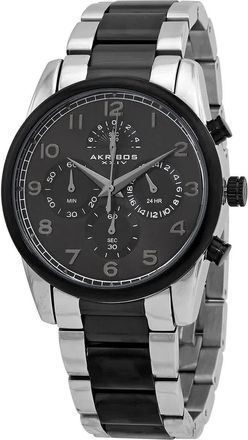 Akribos XXIV Chronograph Quartz Grey Dial Mens Watch AK1042TTB