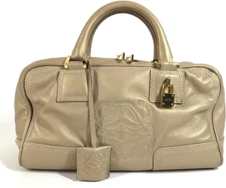 Loewe Amazona Gold Leather Handbag Tote Bag (Pre-Owned)