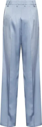 Blanca Vita Womens Powder Blue Satin Straight Trousers Polyester