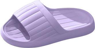Generic Indoor and Outdoor Solid Color Thick Sole Comfortable Casual Slippers J Slides for Women (Purple, 4)