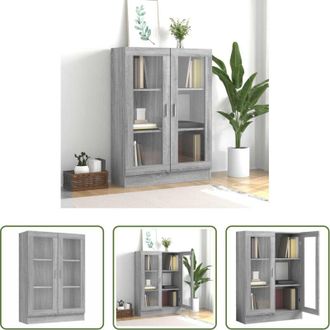 vidaXL Libreria in legno multistrato - Mobile Vetrina Grigio Sonoma 82,5x30,5x115 cm Legno Multistrato