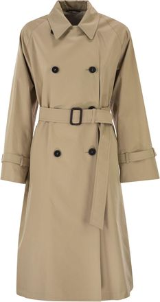 Max Mara Weekend Maxmara Wksninfa waterafstotende gabardine trenchcoat met print