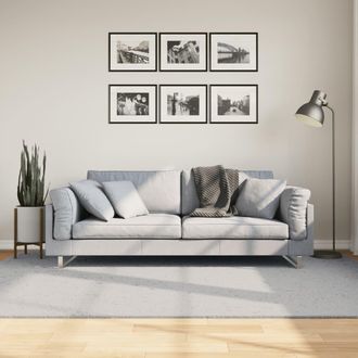 vidaXL Alfombra De Pelo Corto Suave Lavable Huarte Gris 160x230 Cm Vidaxl