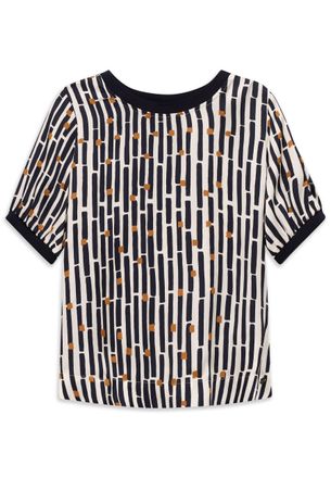 Bugatti Damen Blouse met korte mouwen en grafische print van 100% viscose
