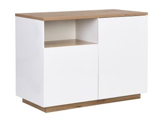 Vente-Unique Isla de cocina con 2 puertas y 1 estante de MDF - Natural y blanco CORELINA