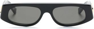 Gucci Black Oval Logo Sunglasses