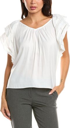 T Tahari Flutter Sleeve Airflow Blouse