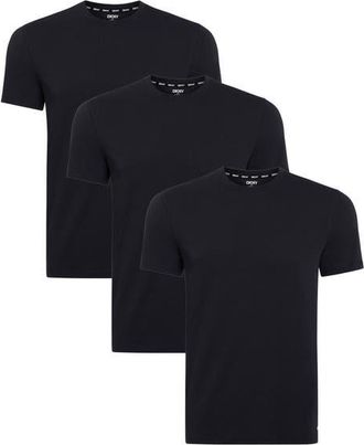 DKNY 3-Pack Stretch Cotton Crewneck T-Shirts in Black at Nordstrom, Size X-Large